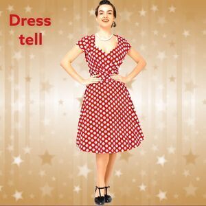 Dress tell brand Nwot! 50’s style red white polka dot dress!!